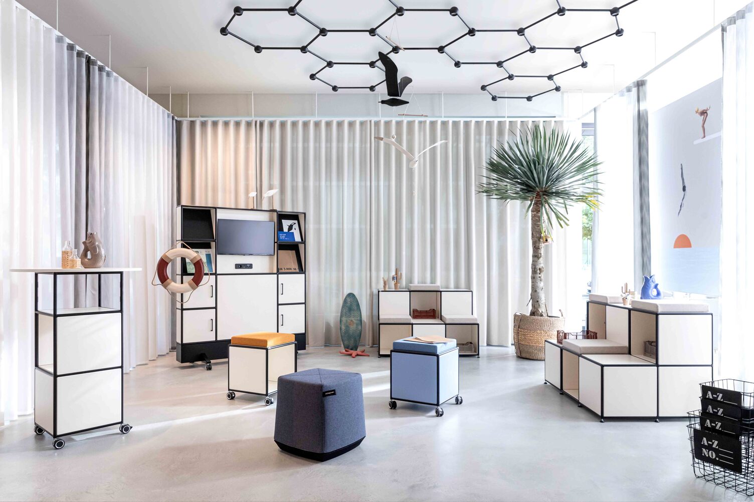 Favo Light Net in office Favo Light Net from SATTLER used in the office